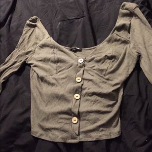 Fashion Nova Olive Green off the shoulder top